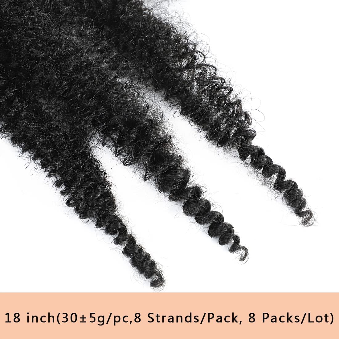 Celie Marley Twist 18-inch color 1B swatch blends with dark hair.