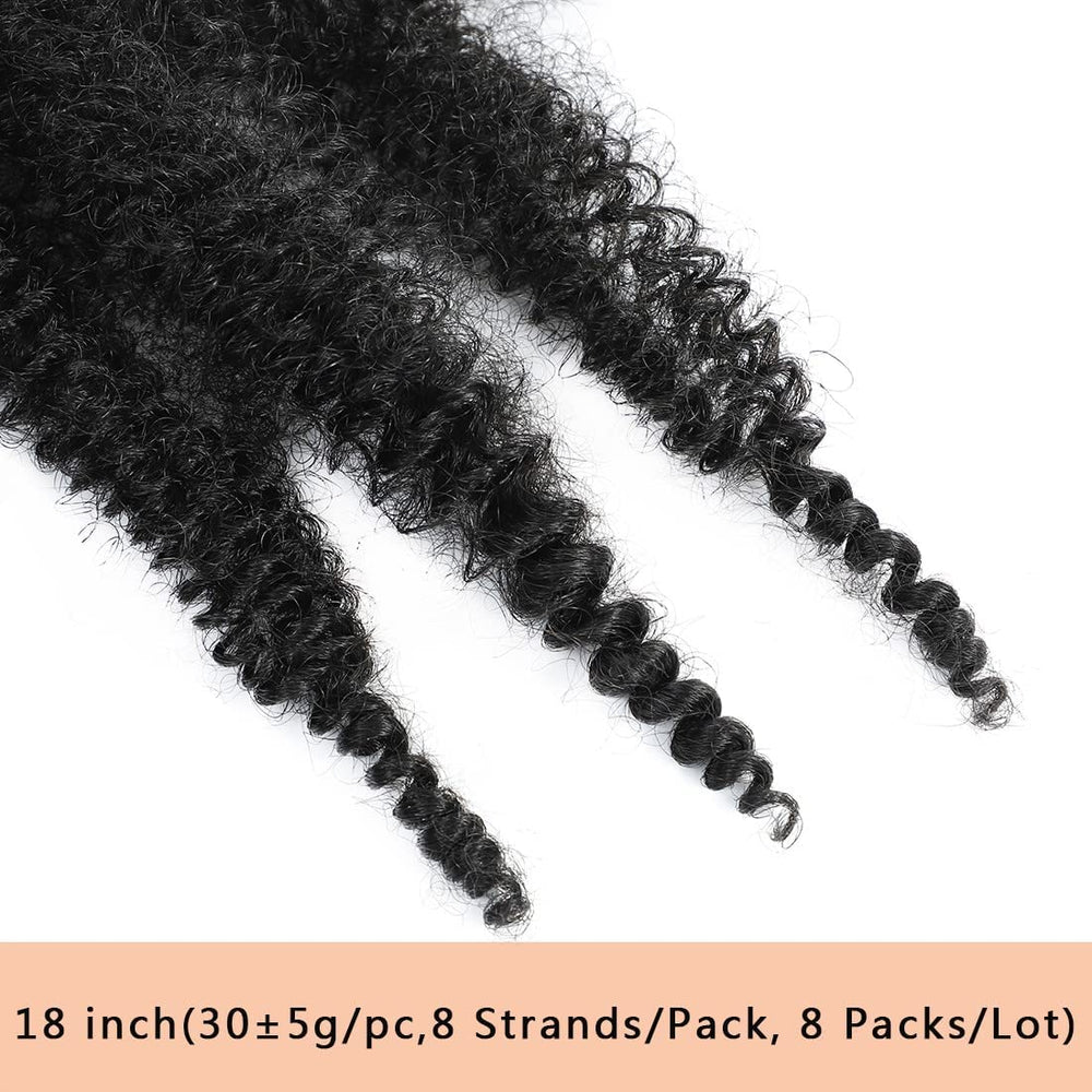 Celie Marley Twist 18-inch color 1B swatch blends with dark hair.