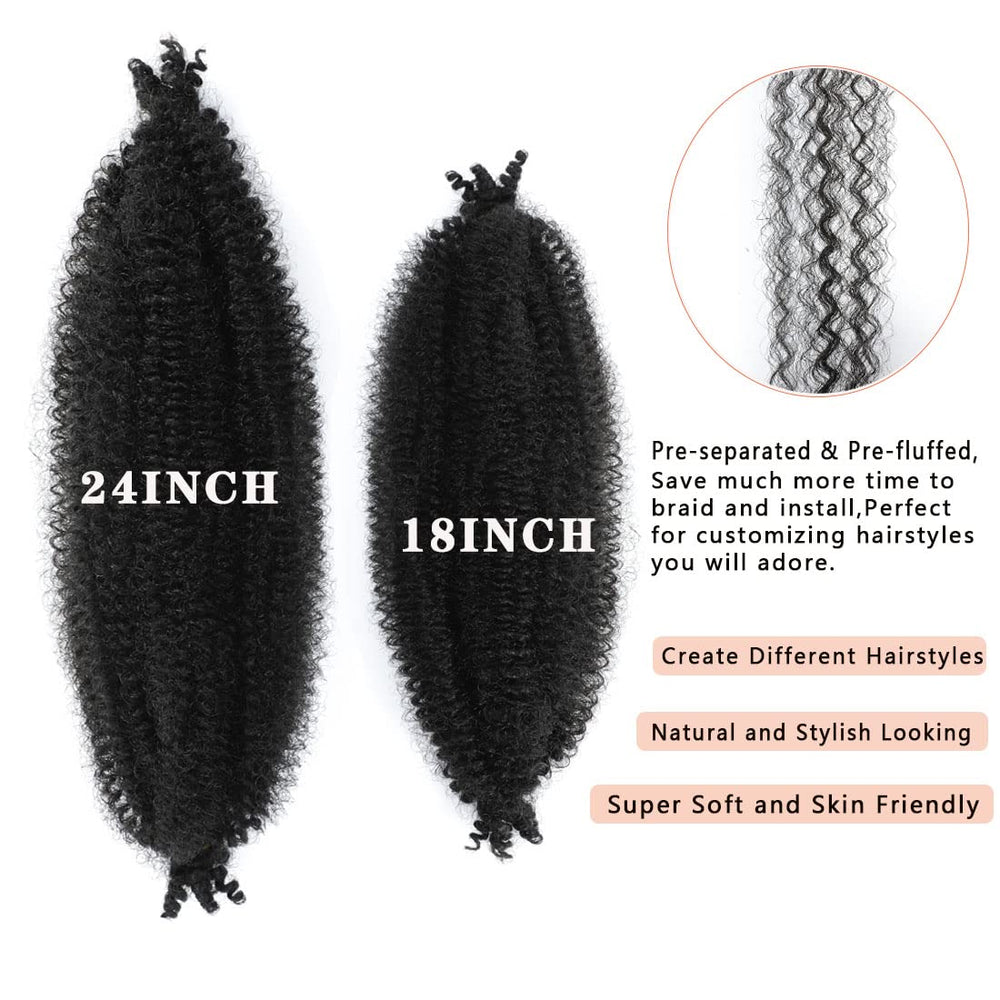 Celie Marley Twist 18-inch full-length bundles for natural-looking fullness.