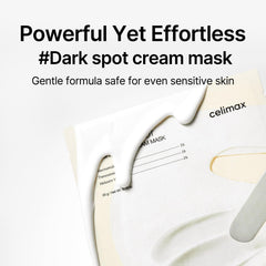 Celimax Pore+Dark Spot sheet applied to the face during application.
