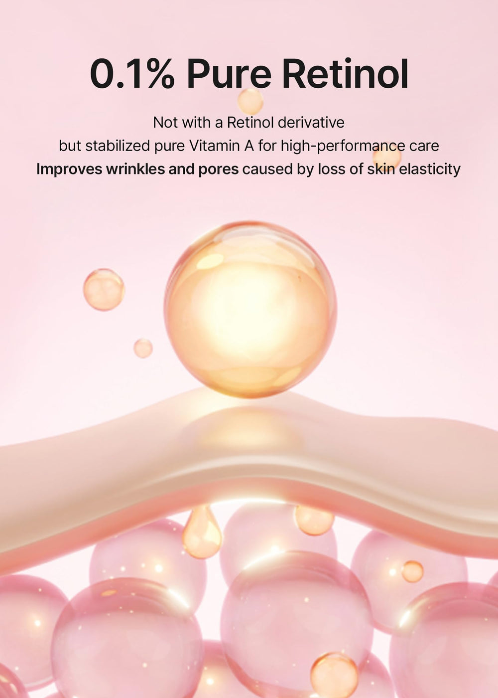 Celimax The Vita A Retinol Shot peptide complex closeup emphasizes elasticity support