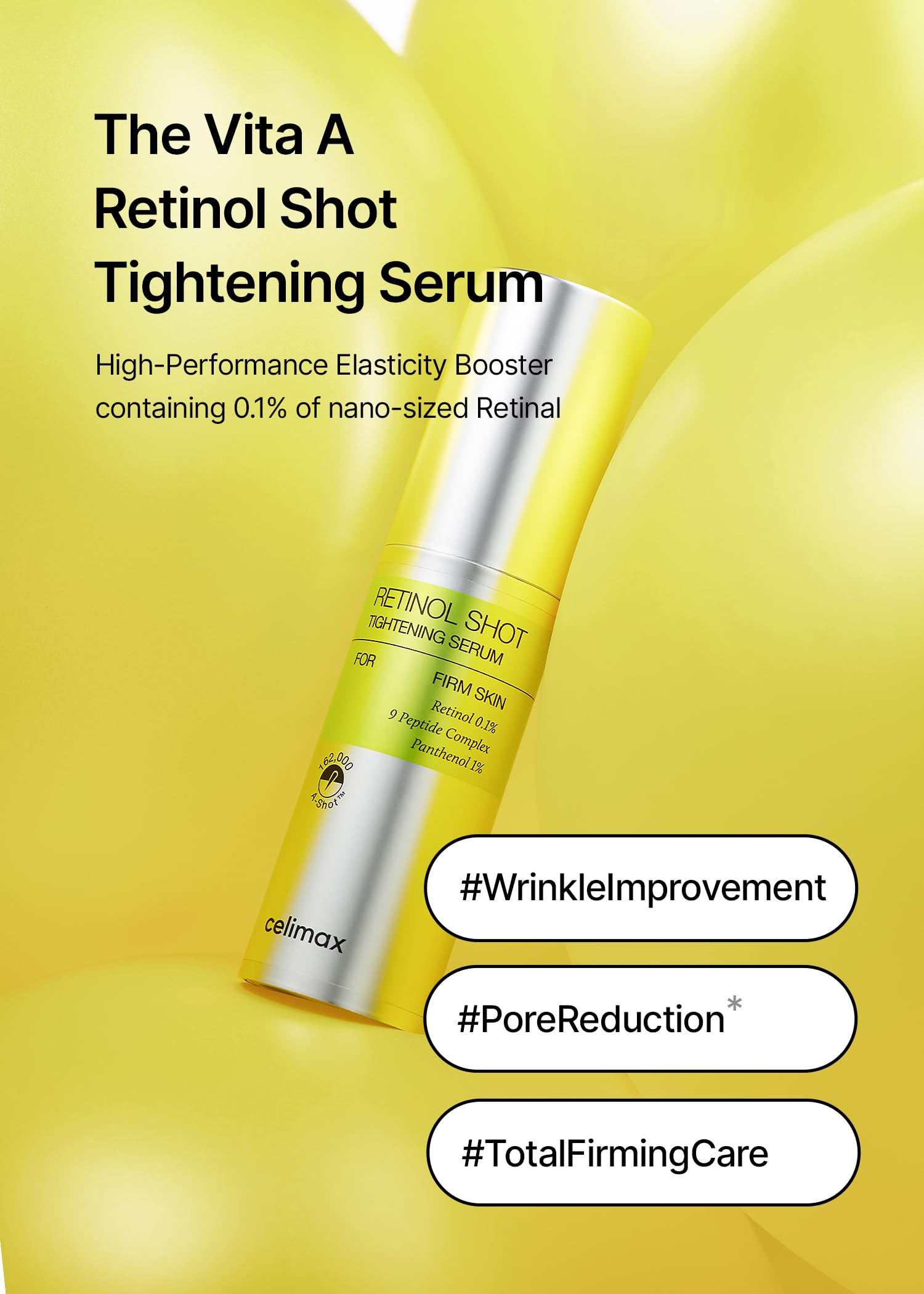 Celimax The Vita A Retinol Shot serum swirl shows smooth texture ideal for night use
