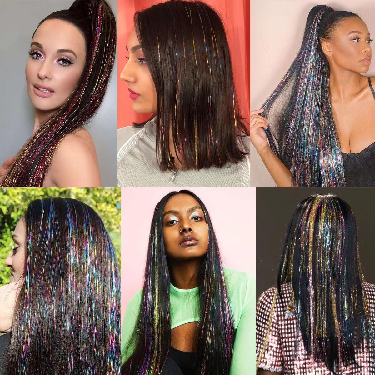CelineBella multi-use hair tinsel suits festivals and cosplay with sparkle.