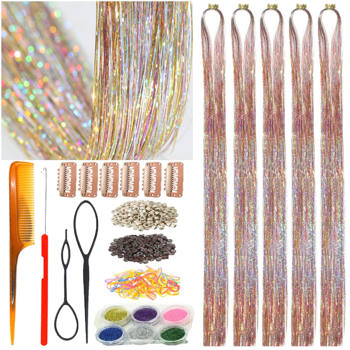 CelineBella Starlight Pink tinsel kit box view for quick party styling