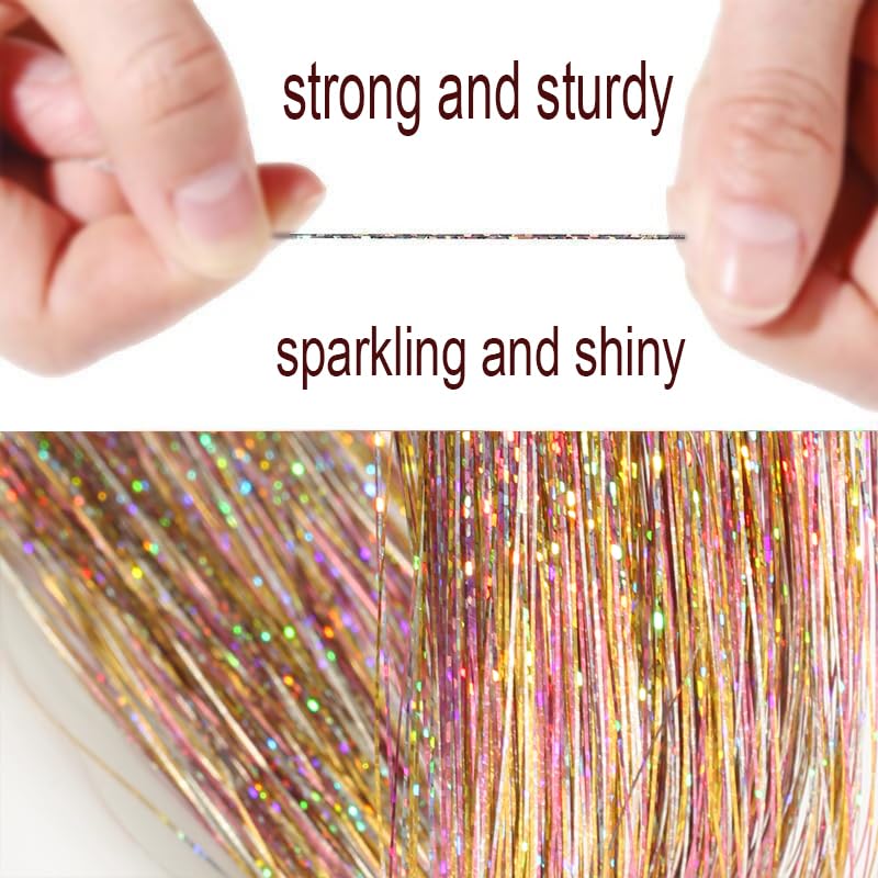 CelineBella 3-color ombre tinsel used on braids creates subtle gradient