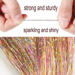 CelineBella 3-color ombre tinsel used on braids creates subtle gradient