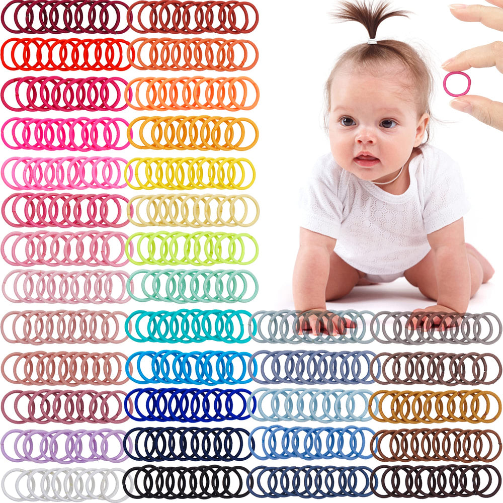 CÉLLOT baby hair ties show 360-piece color mix for gentle, no-snags ponytails