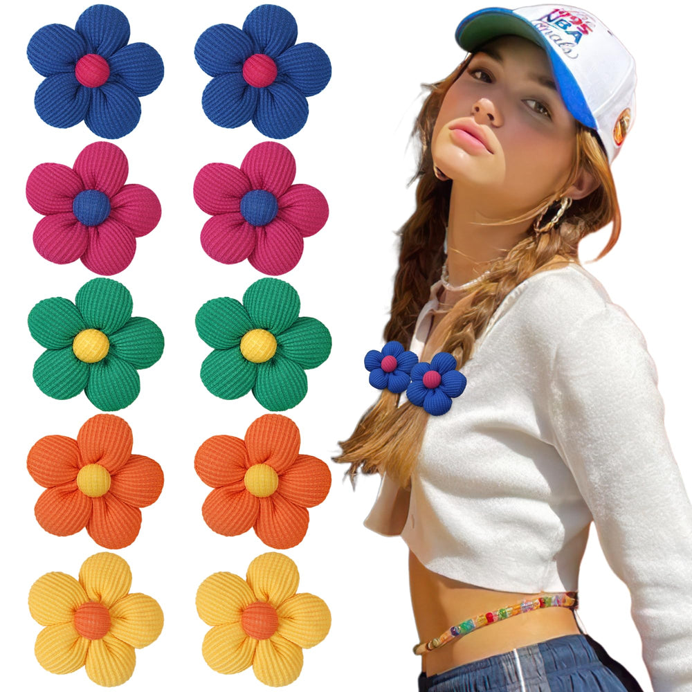Vibrant colors and flower pattern add flair to any hairstyle.