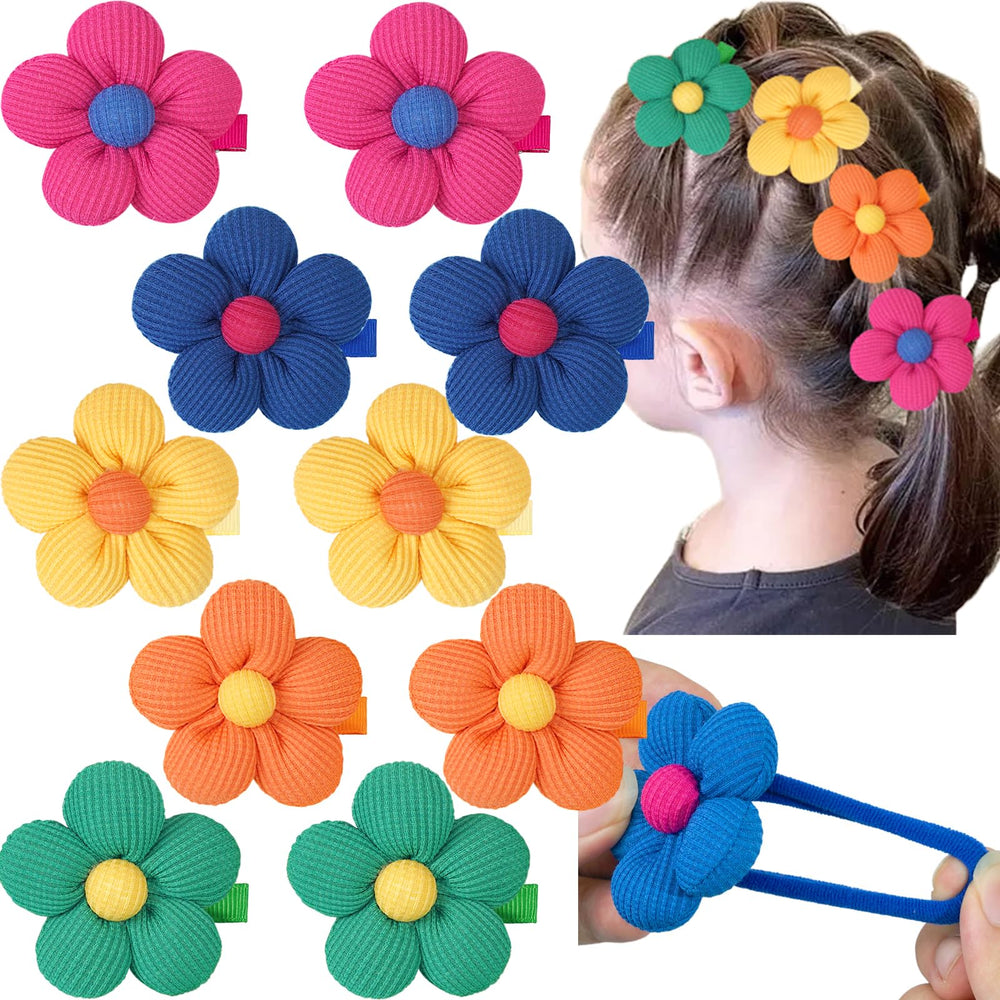 CÉLLOT flower hair ties pack in five colors for versatile styling.