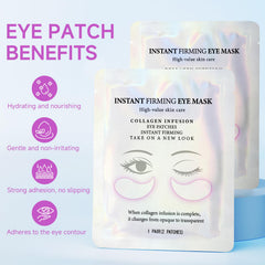 Cemsazorl eye patches placed on the eye area for hydration and cooling.