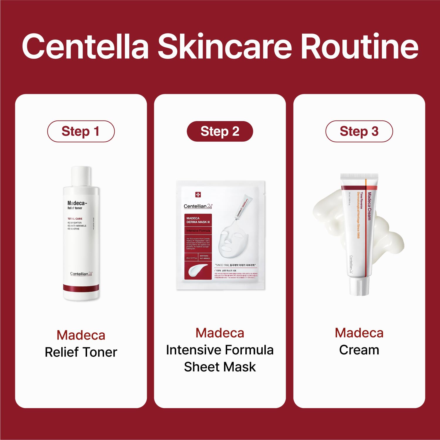 CENTELLIAN 24 Madeca Derma Mask, tradición Dongkook con centella asiatica para cuidado diario.