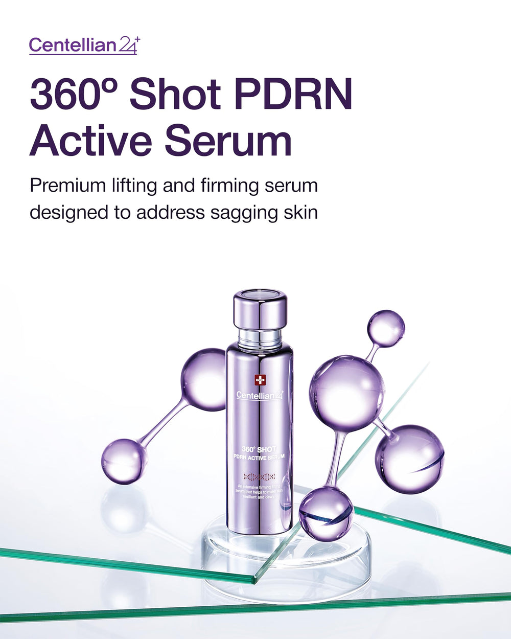 CENTELLIAN24 360º Shot serum center-face application shows even distribution and elasticity.