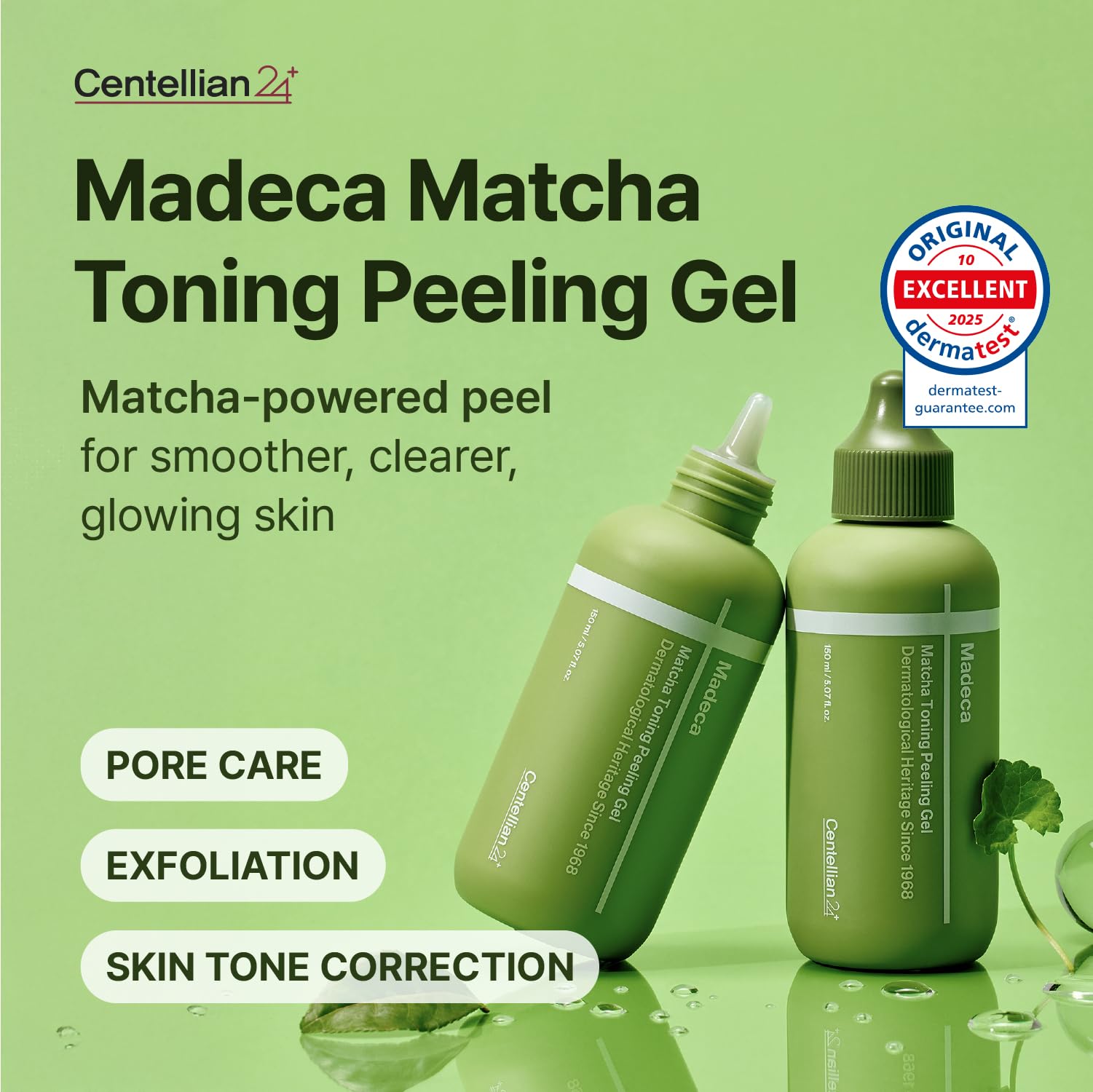 Centellian24 Madeca Matcha Gel charcoal capsule close-up for impurity absorption