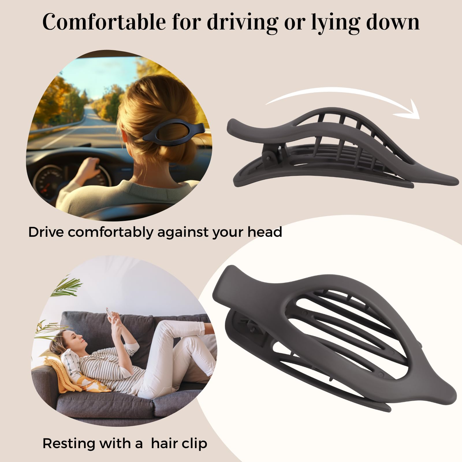 CENTSTAR anti-slip inner teeth design grips hair securely.