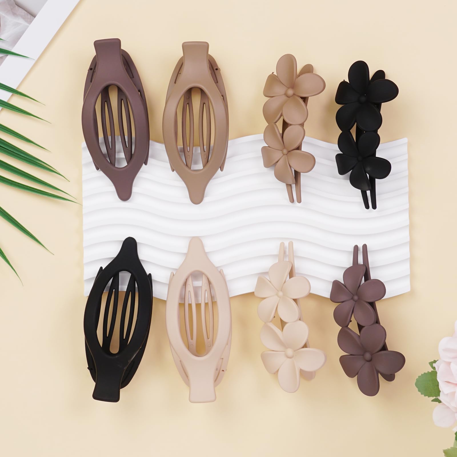 CENTSTAR clip plano pelo castano claro adecuado para peinados rápidos.