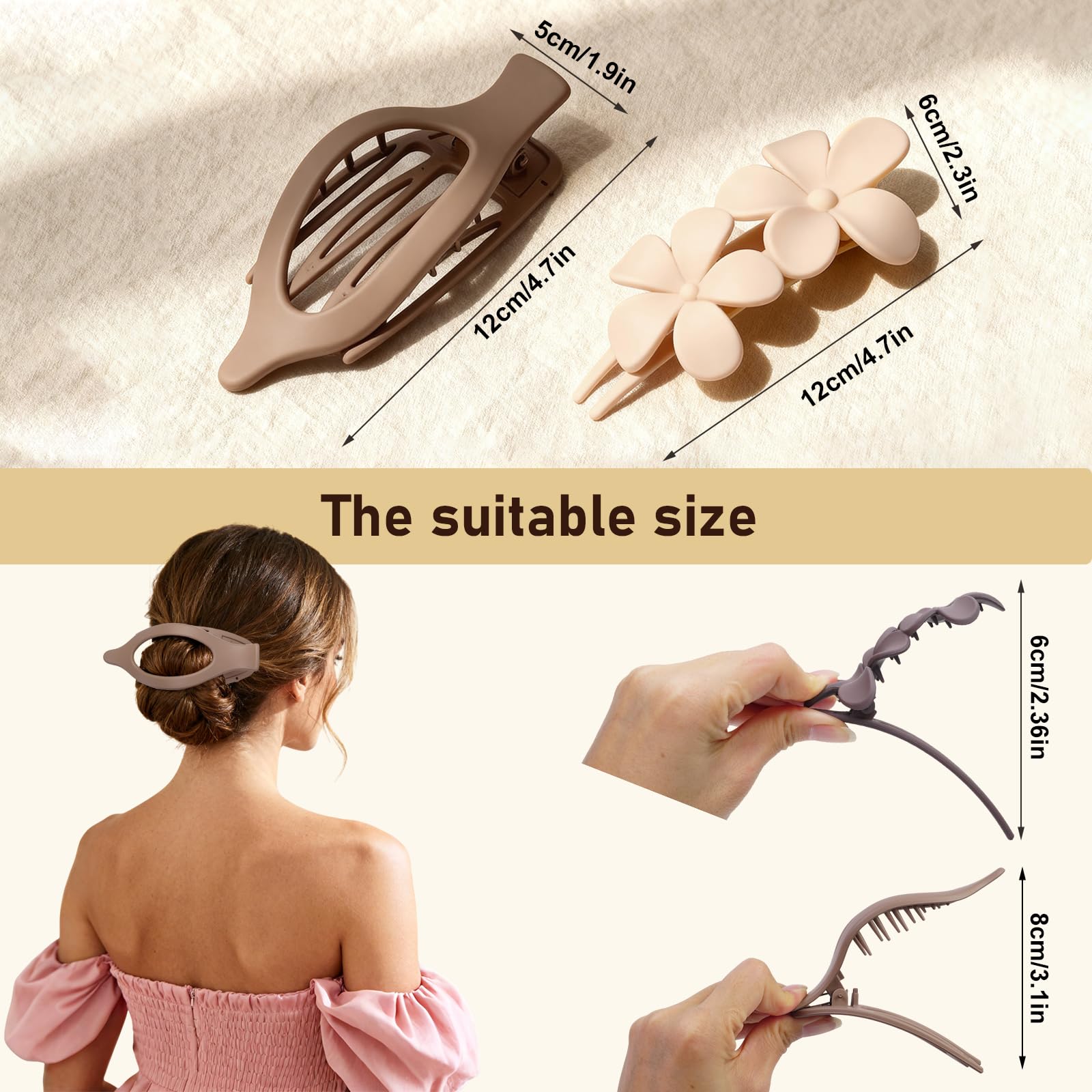 CENTSTAR clip plano pelo castano oscuro ideal para peinados duraderos.