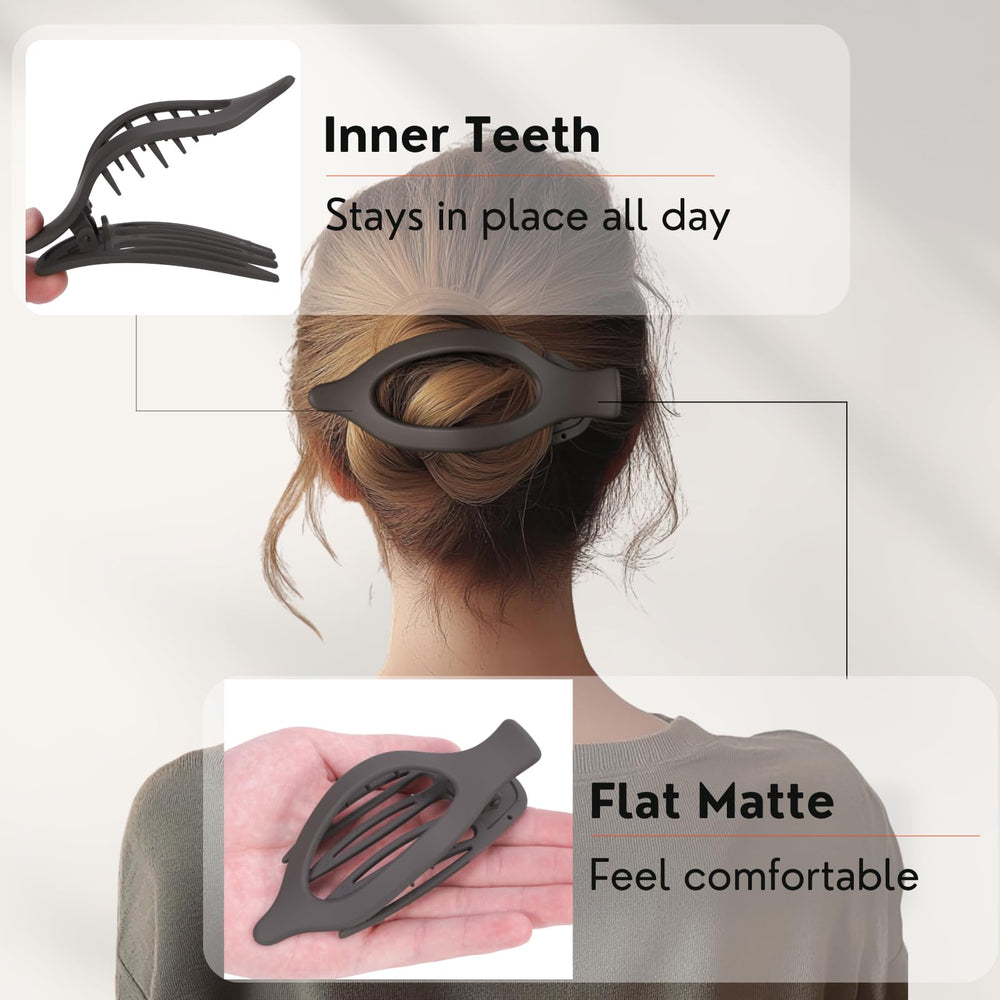 CENTSTAR pinzas francesas plano mate marrón claro para cabello fino o grueso