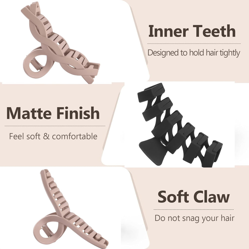 CENTSTAR long-teeth claw clip grips thick hair without weight