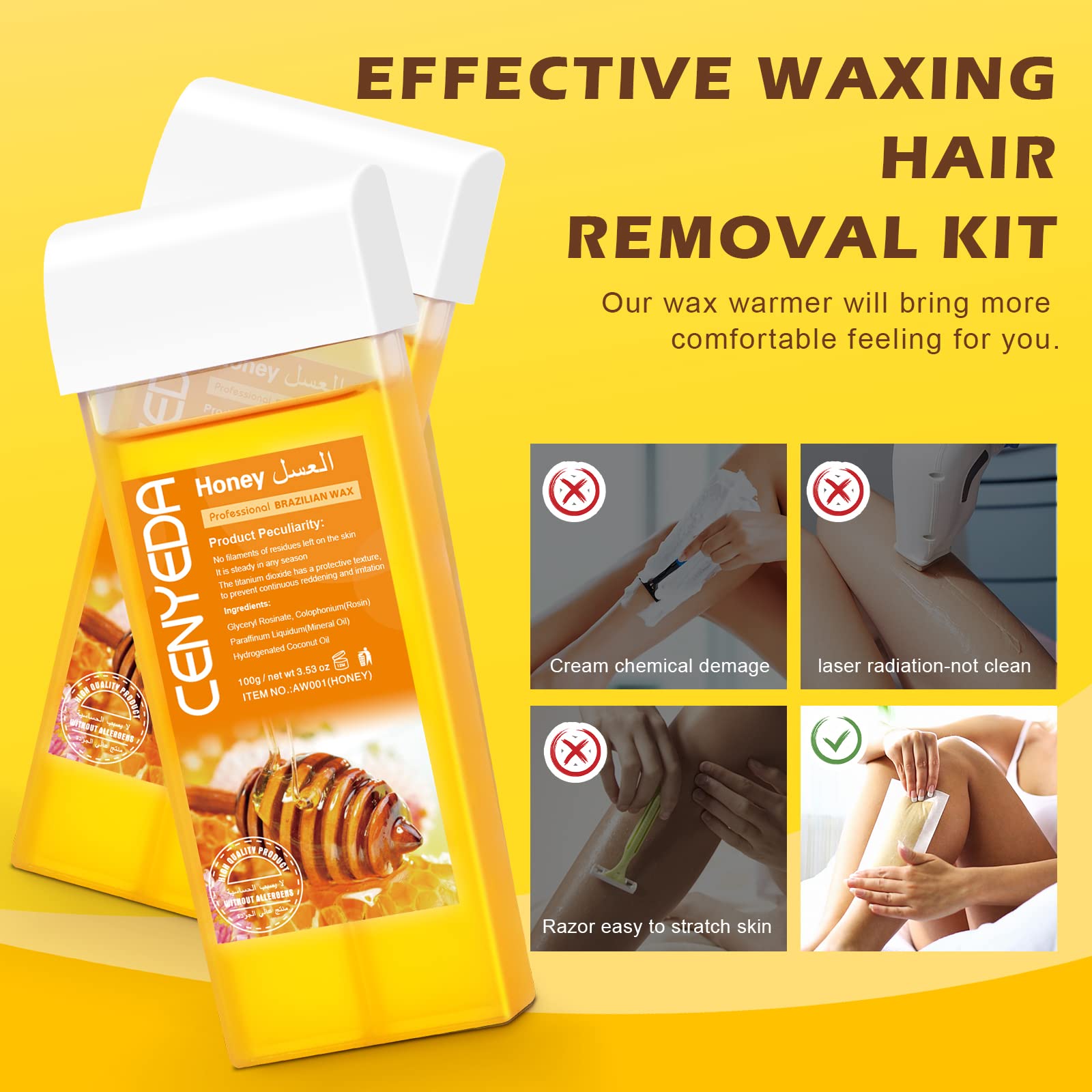 CENYEDA skin after waxing with smooth, calm result
