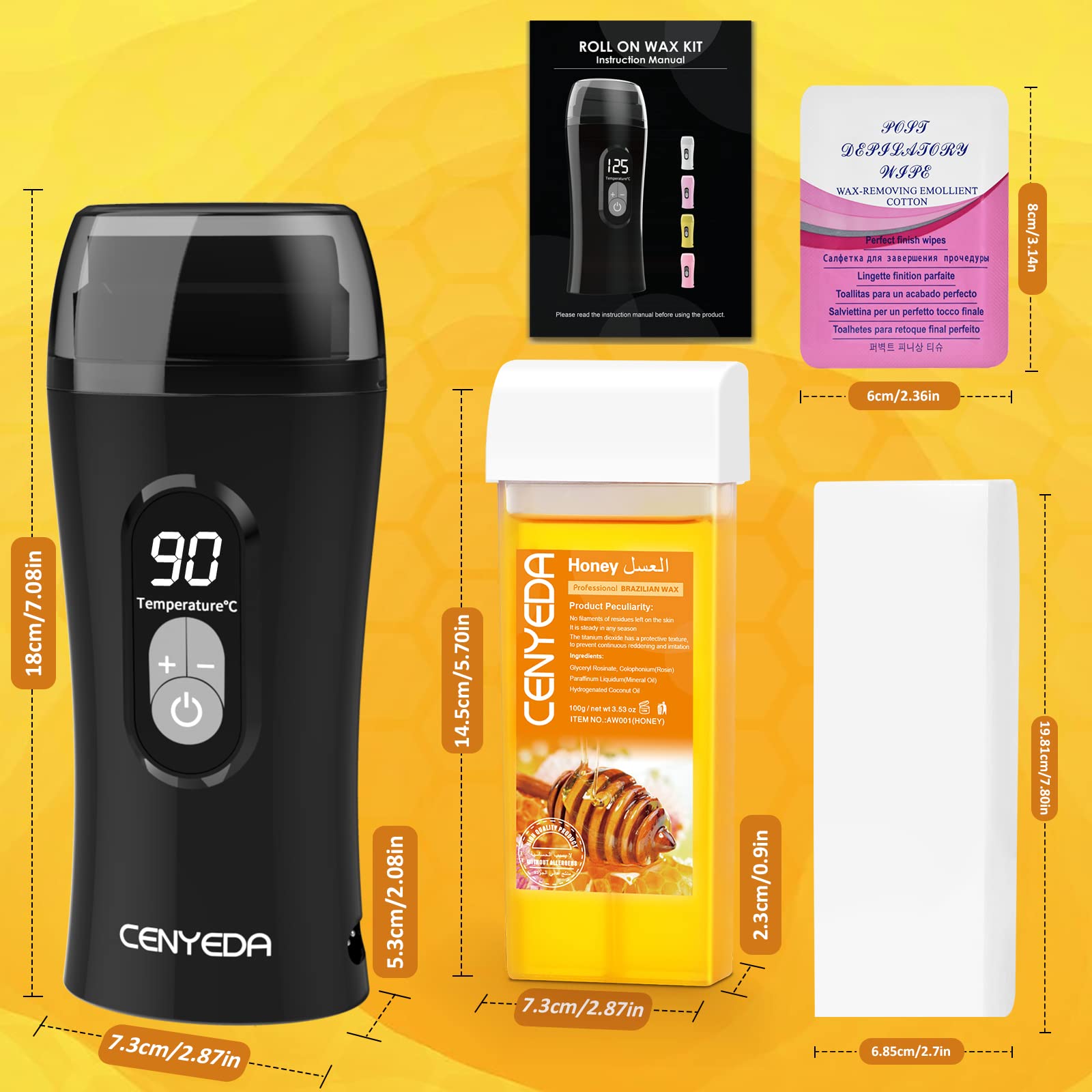 CENYEDA wax strips pack showing ample supplies for sessions