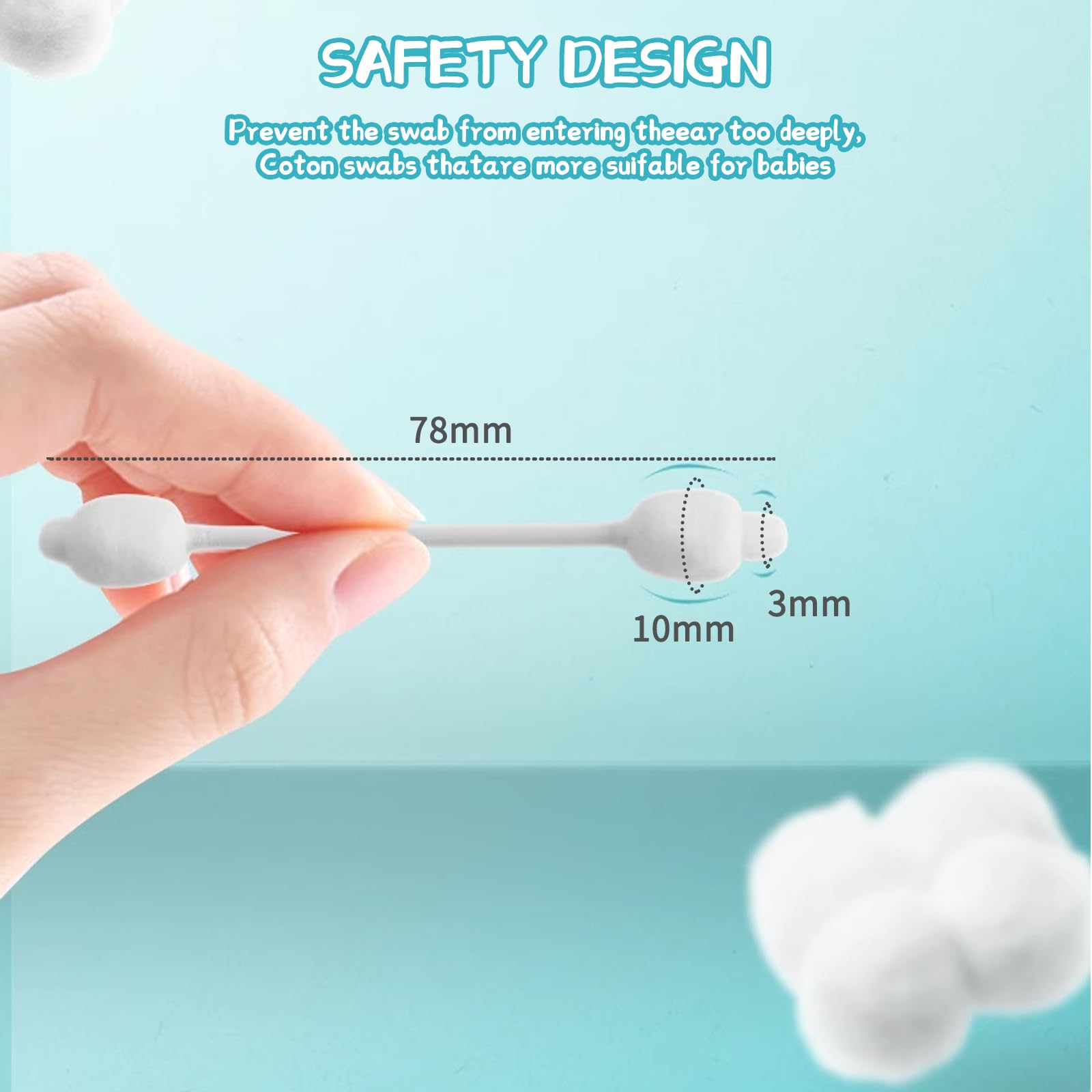 CenYouful chlorine-free cotton swabs ideal for delicate skin and newborn use