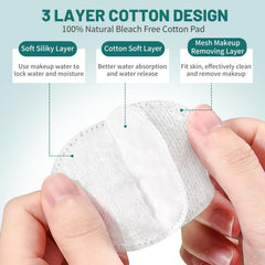 CenYouful 100% cotton rounds close-up highlights plush layers and ultra-soft, hypoallergenic texture.