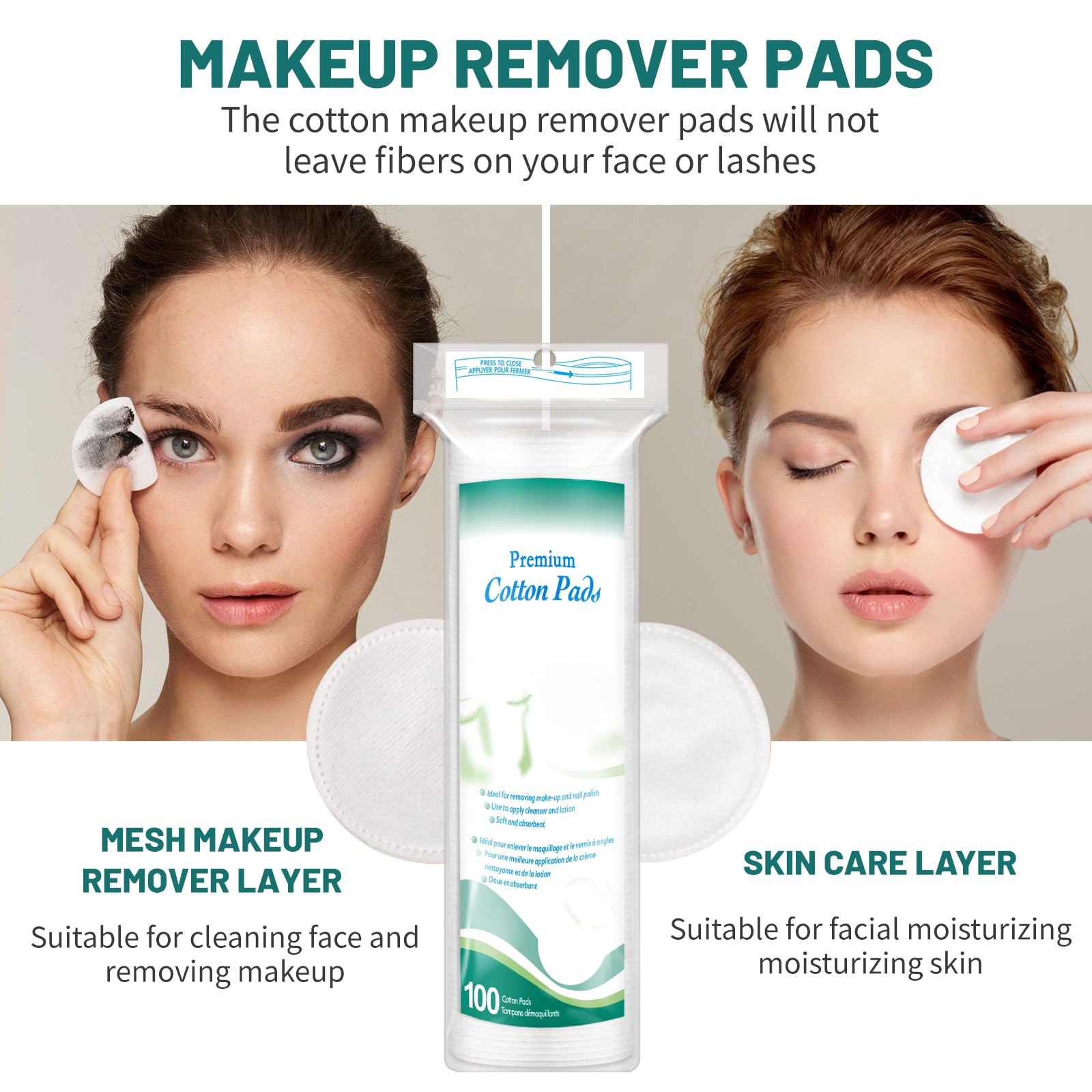 CenYouful cotton rounds with multi-layer design demonstrate high absorbency for toners and cleansers.