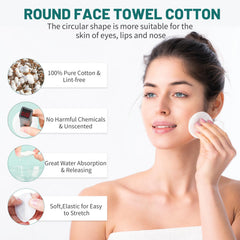 CenYouful ultra-soft rounds shown against skin illustrate gentle use on all skin types.