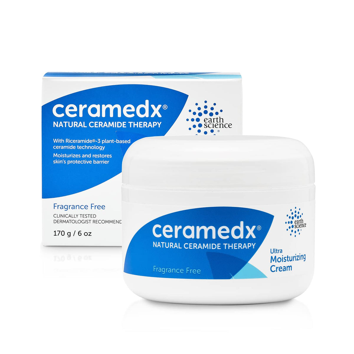 Ceramedx crema ceramida ultrahidratante en botella, ideal para piel seca.