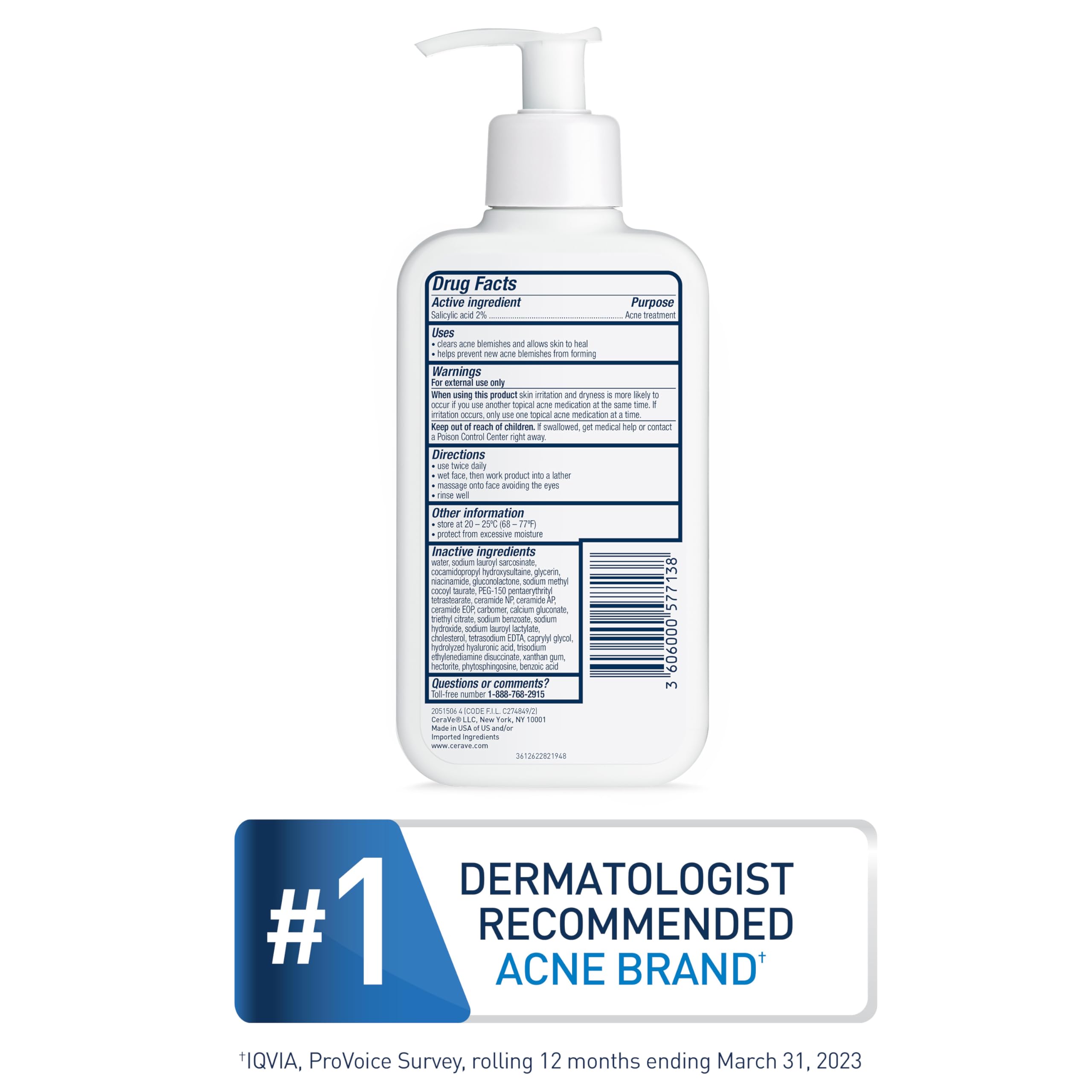 Sin fragancia, ideal para piel sensible con CeraVe.