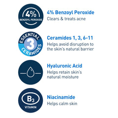 CeraVe Acne Foaming Cream Cleanser, ceramidas fortalecen la barrera cutánea de la piel.