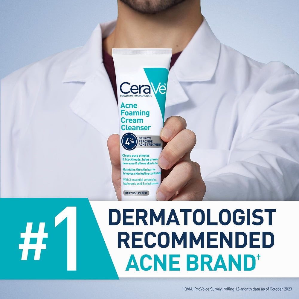 CeraVe Acne Foaming Cream Cleanser, ácido hialurónico ayuda a retener hidratación al limpiarse.