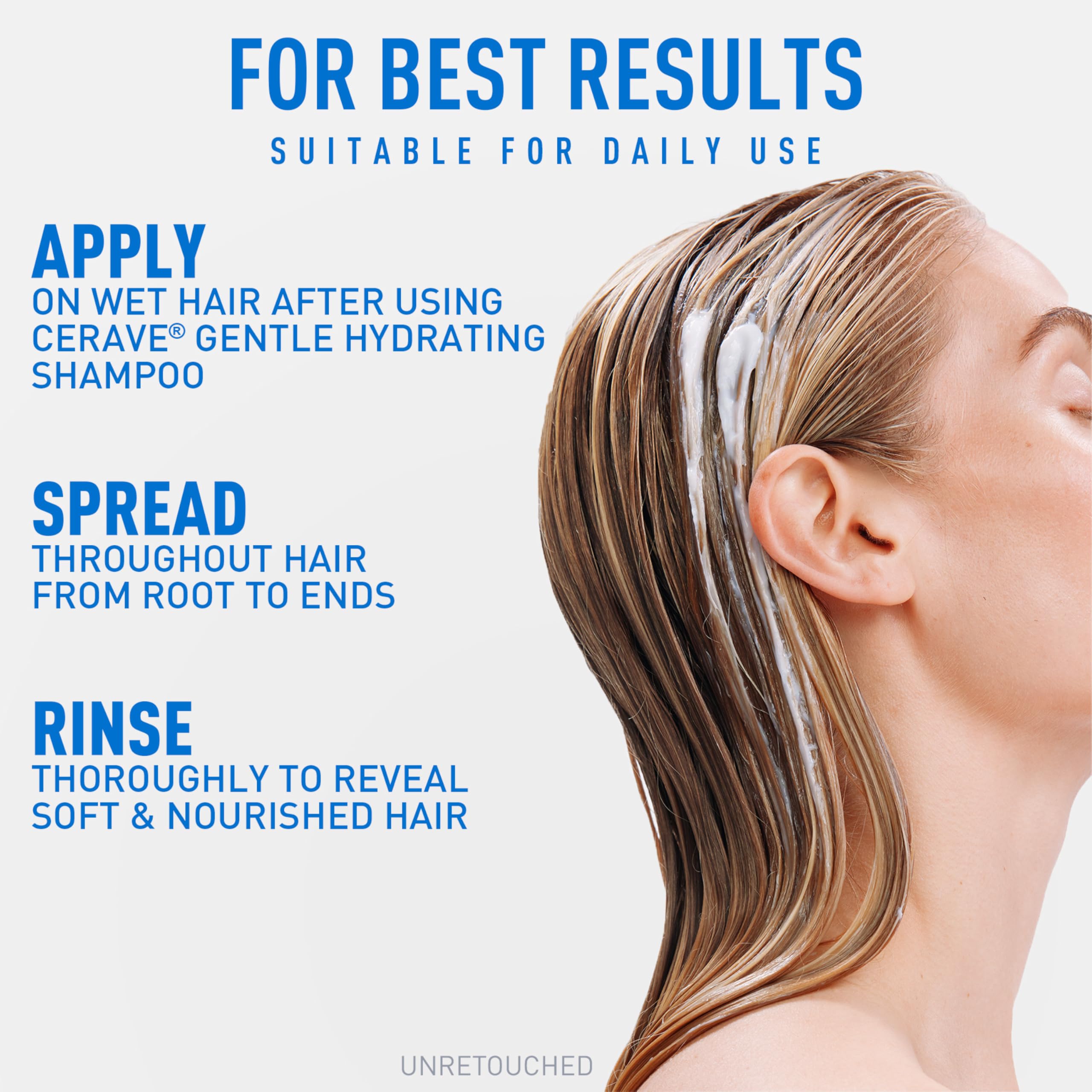 CeraVe Acondicionador apto para todo tipo de cabello y sexos.