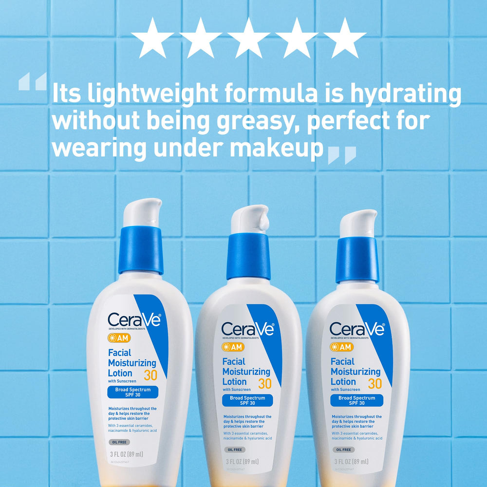 CeraVe AM contiene ceramidas para ayudar a restaurar la barrera de la piel.