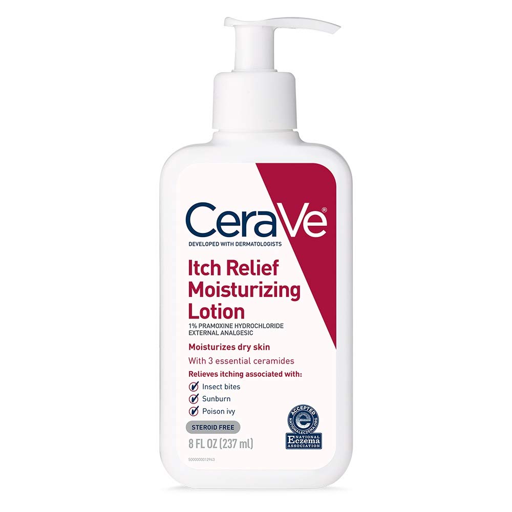 CeraVe Anti Itch Lotion bottle ready for quick itch relief from bites
