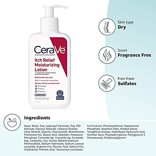 CeraVe Anti Itch Lotion used on face body and hands for comfort