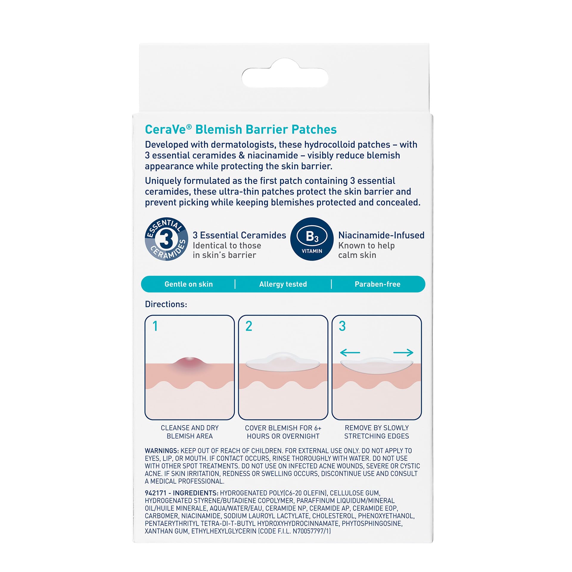 Patch removal leaves minimal irritation and clean skin
