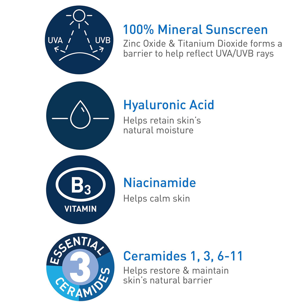 CeraVe oil-free para rostro, acabado limpio y ligero.