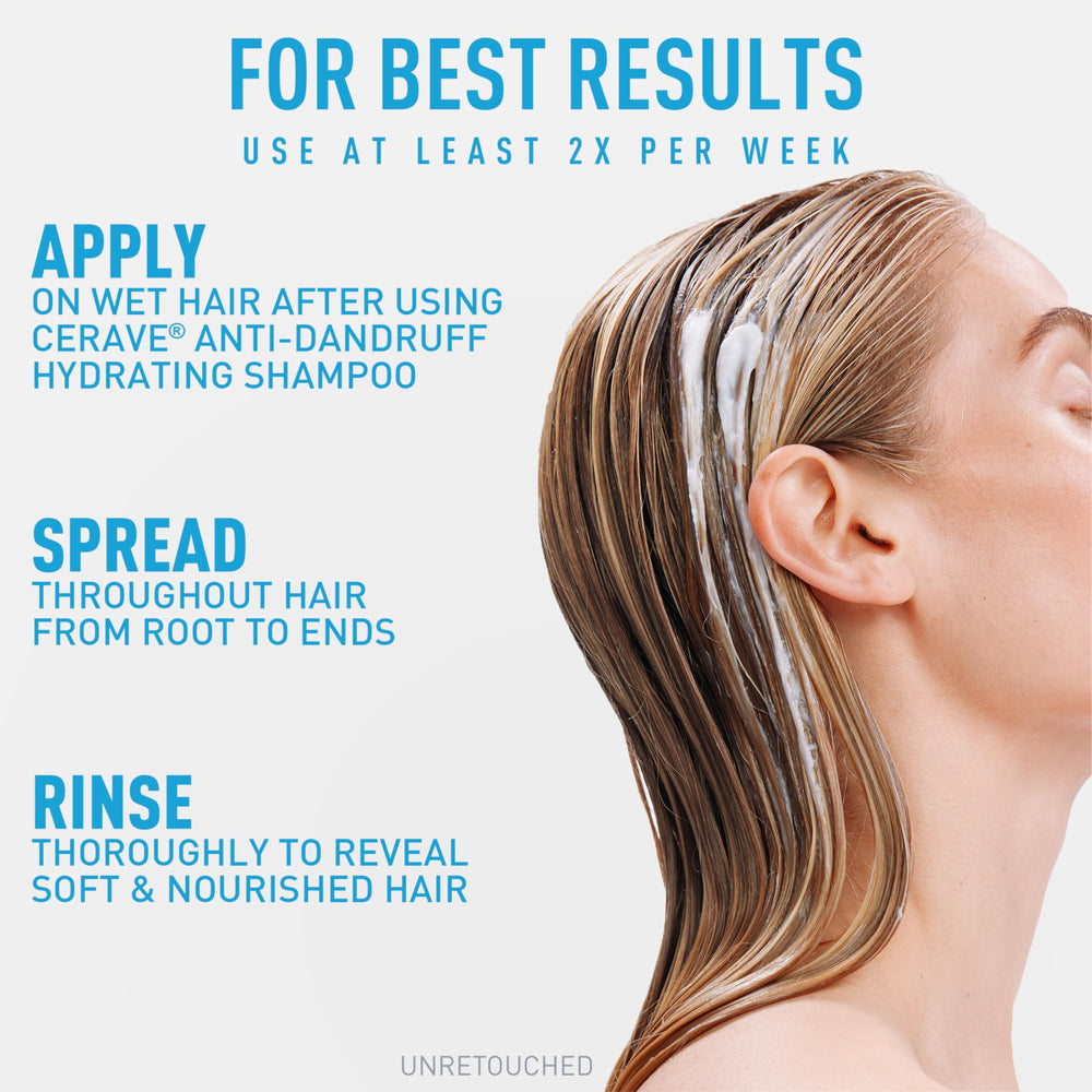 Shower scene with CeraVe conditioner signals a daily hair care routine.
