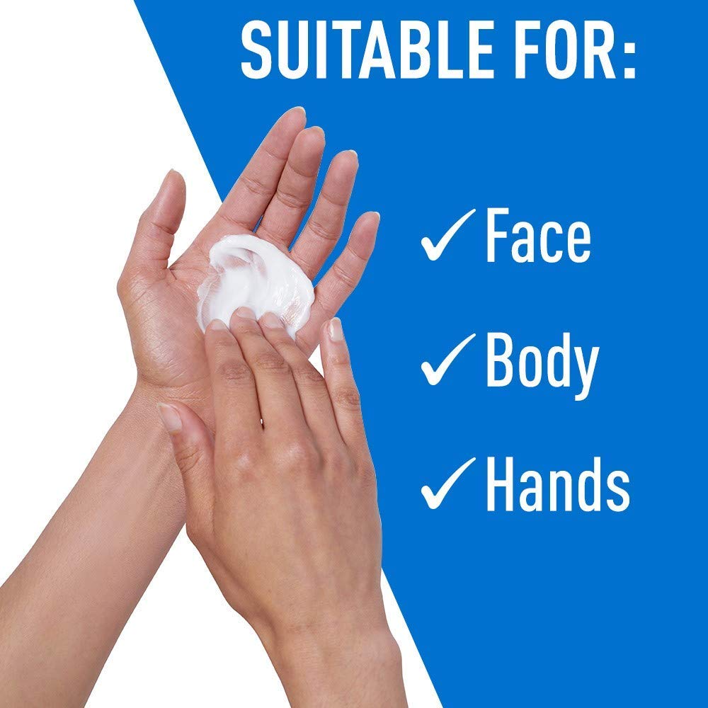 CeraVe Crema Hidratante 12oz, textura no grasa para uso diario y cómodo.