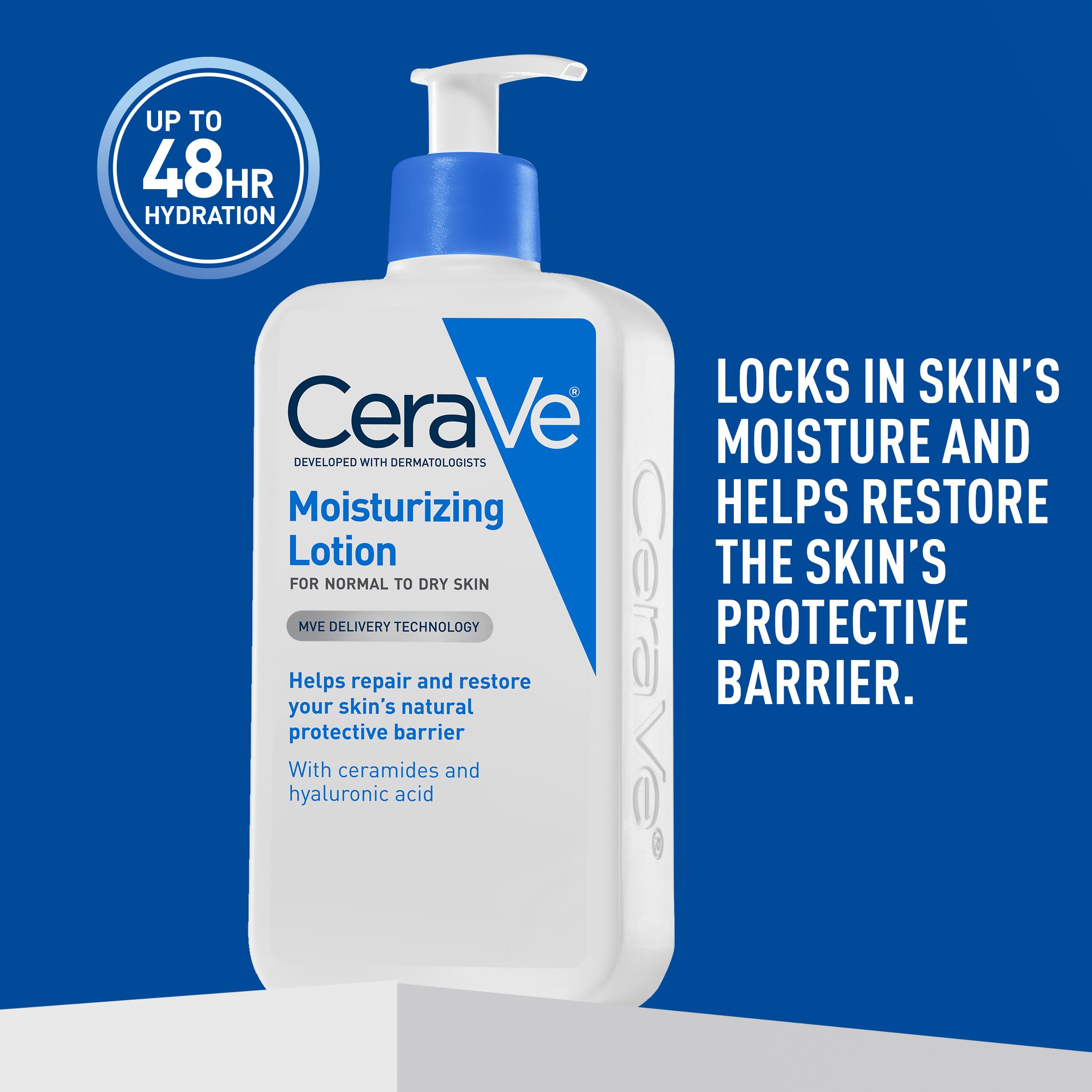 Oil-free lotion suitable for face and body from CeraVe Daily Moisturizing Lotion.