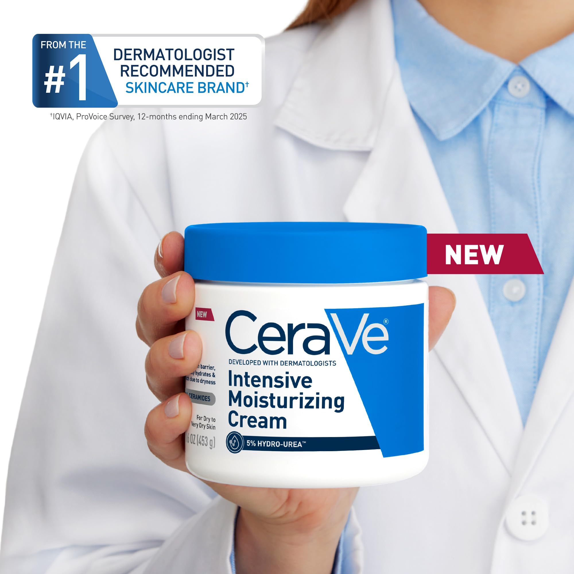 Dermatologist developed CeraVe Intensive Moisturizing Cream with allergy tested fragrance free formula