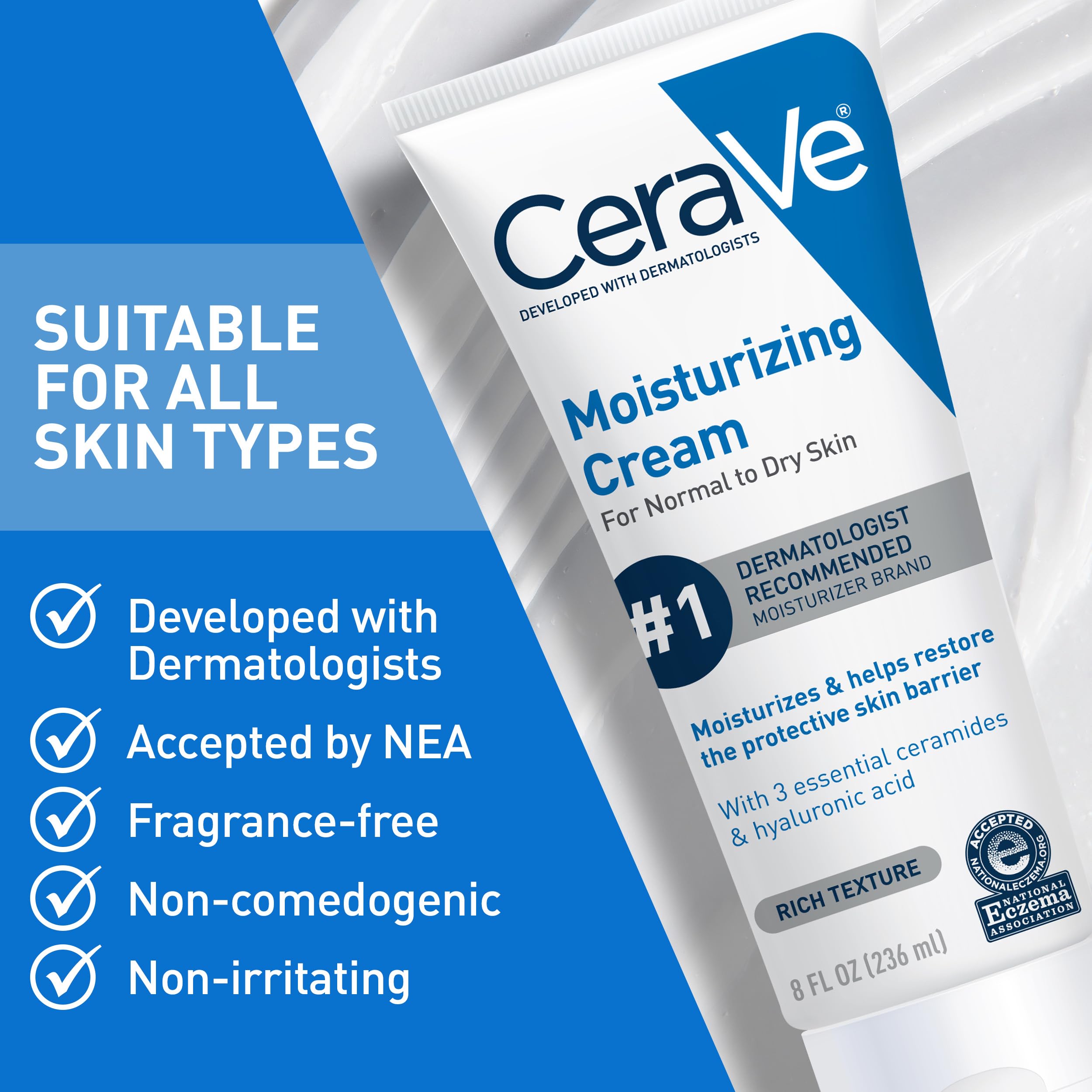 Fórmula de CeraVe sin fragancia para piel sensible.
