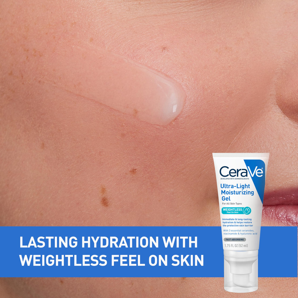 Textura ligera de gel CeraVe, absorbe rápido y deja la piel suave.