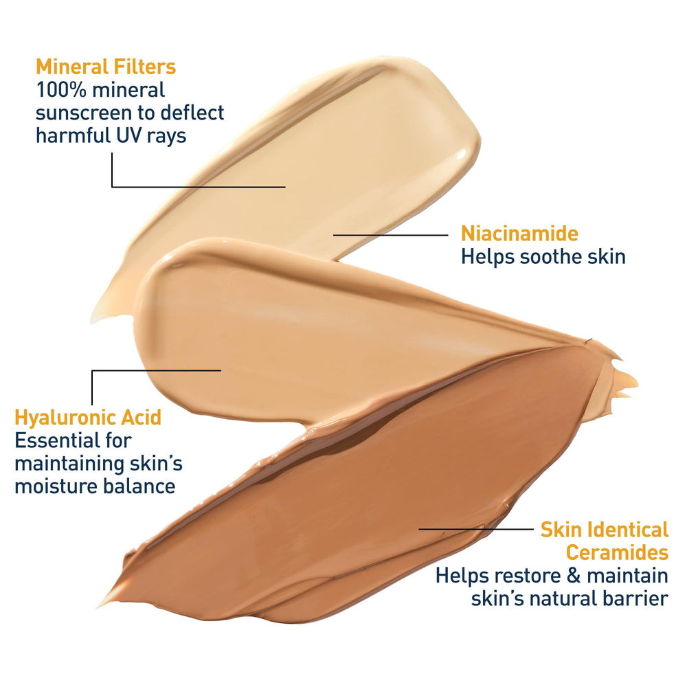 CeraVe protector solar mineral hidratante, textura suave que se desliza al extenderse