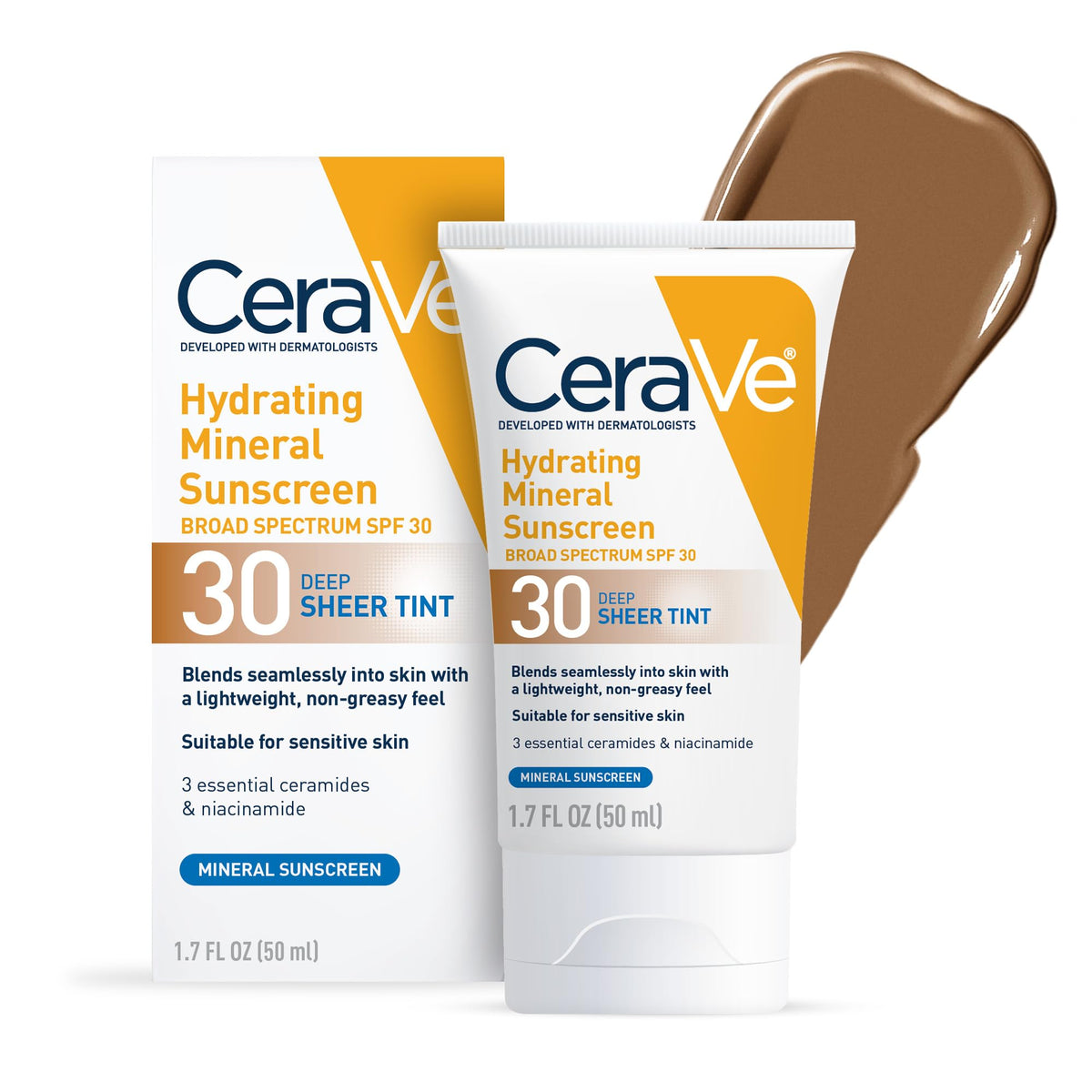 CeraVe hidratante solar mineral SPF30 con tinte sutil ofrece acabado natural sin rastro blanco.