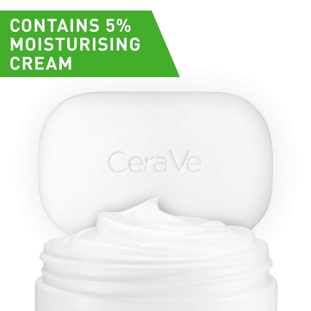 CeraVe Hydrating Cleanser Bar in hand demonstrating gentle cleansing for face and body
