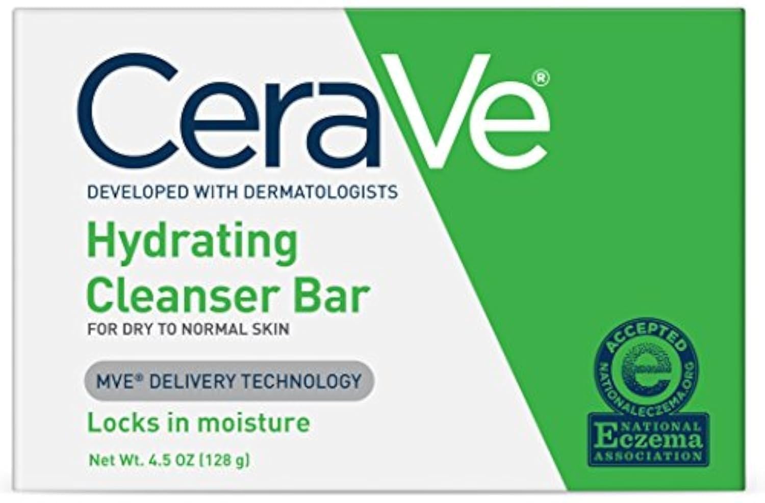 CeraVe Hydrating Cleanser Bar packaging with NEA Seal for sensitive skin use