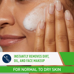 CeraVe cleanser foam texture as it lathers on skin.