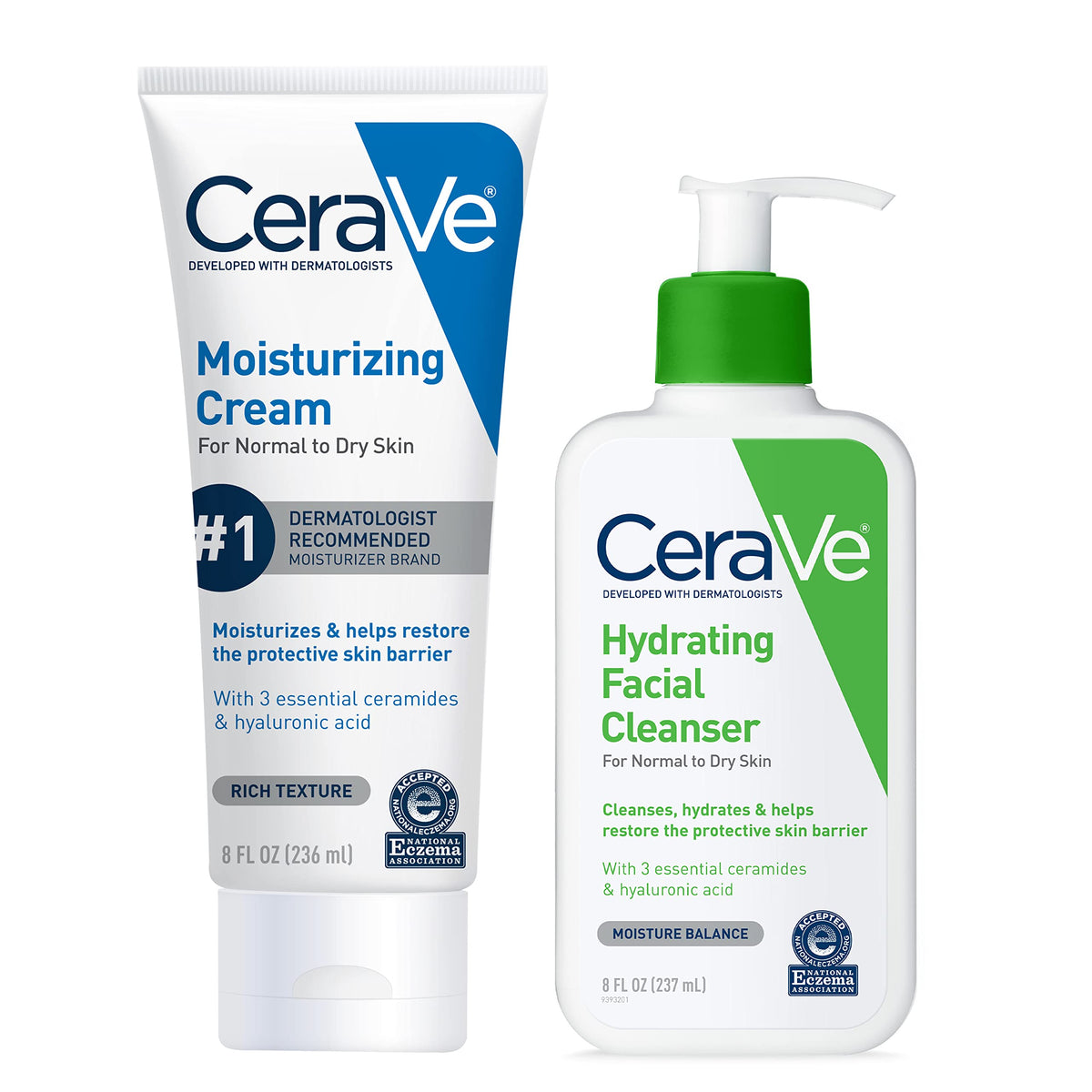 CeraVe Hydrating Facial Cleanser bottle showing a gentle, barrier-supporting cleanse.